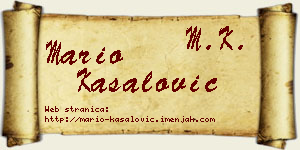 Mario Kasalović vizit kartica